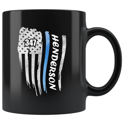 Personalized Mugs - Thin Blue Line Flag