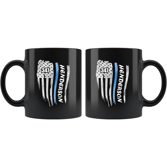 Personalized Mugs - Thin Blue Line Flag