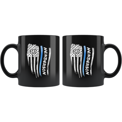 Personalized Mugs - Thin Blue Line Flag