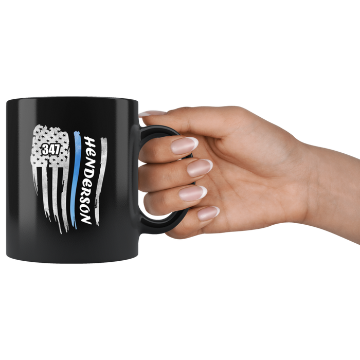 Personalized Mugs - Thin Blue Line Flag