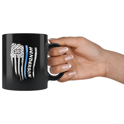 Personalized Mugs - Thin Blue Line Flag