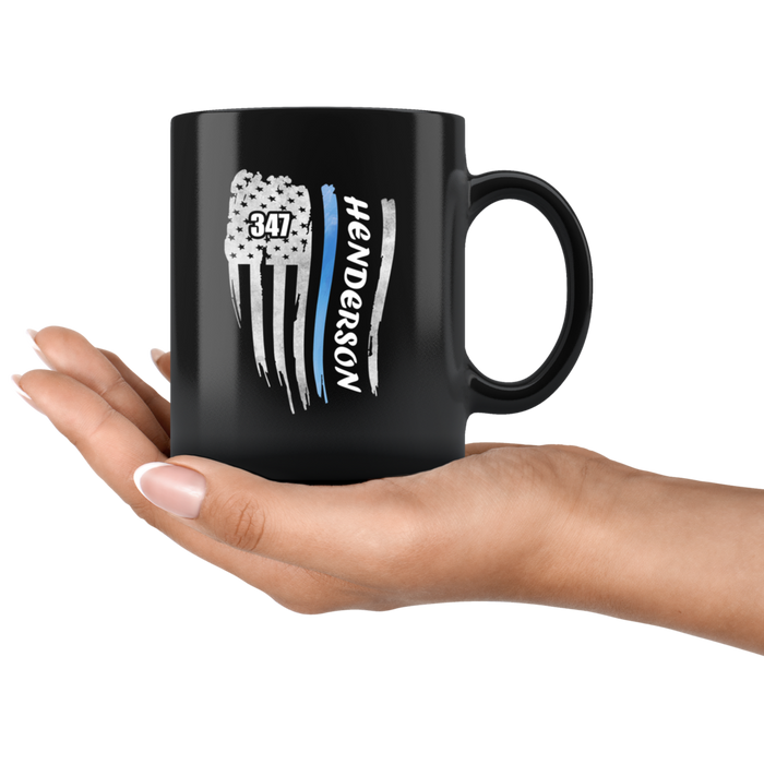 Personalized Mugs - Thin Blue Line Flag