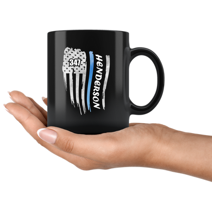 Personalized Mugs - Thin Blue Line Flag