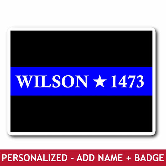 Personalized Sticker - Thin Blue Line