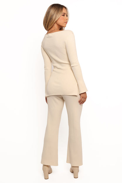 Beeba Ribbed Knit Pants - Cream