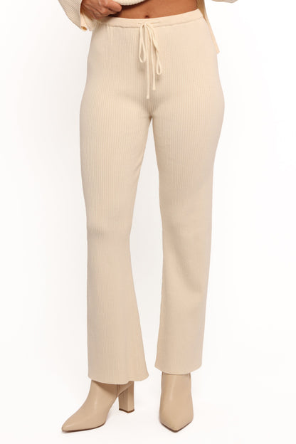 Beeba Ribbed Knit Pants - Cream