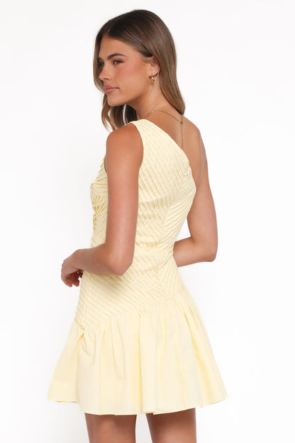 Elaria Off Shoulder Mini Dress - Butter Yellow