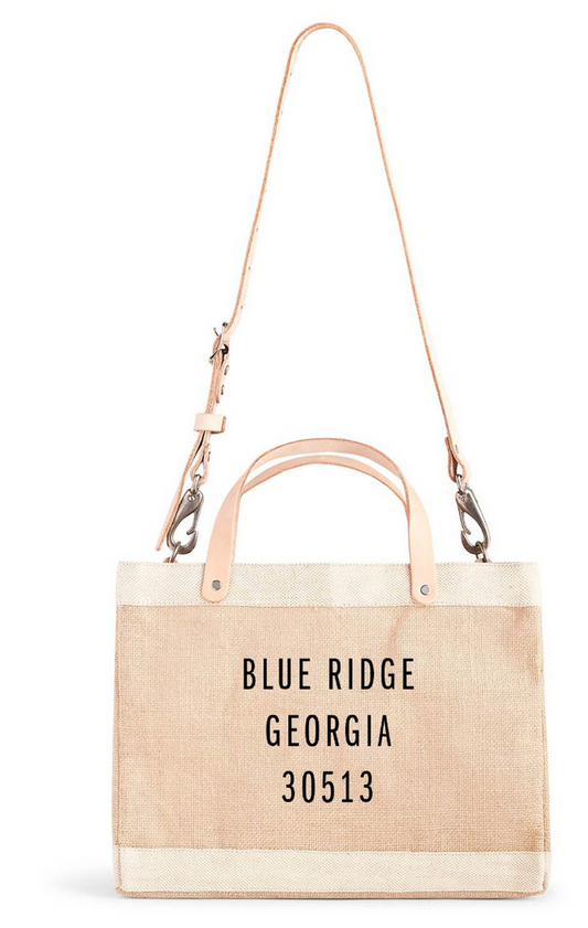 Petite Market Bag in Natural with Strap - Blue Ridge GA 30513