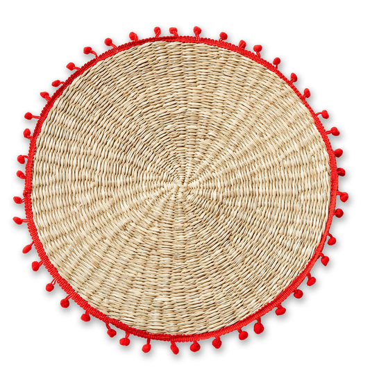 Pompom Placemat Red