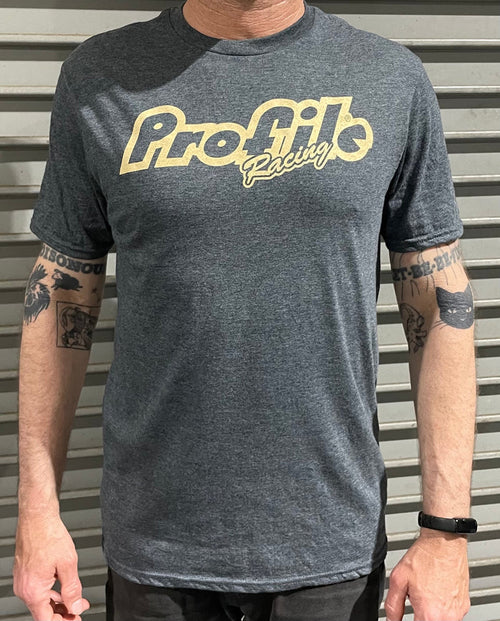 PROFILE RACING CLASSIC LOGO TEES GREY/GOLD