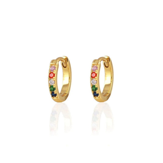 Rainbow Huggie Hoops