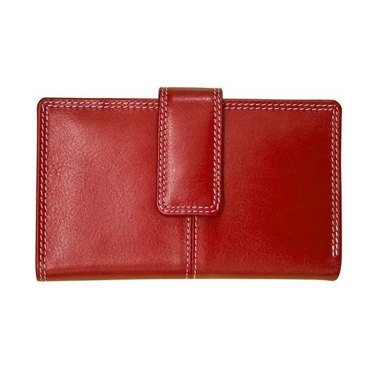Red Leather Midi Wallet