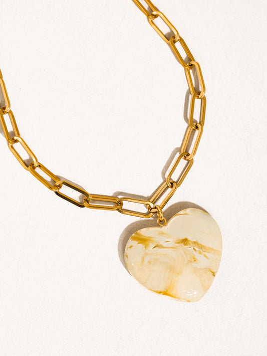 Rouelle Heart Chain Necklace - White