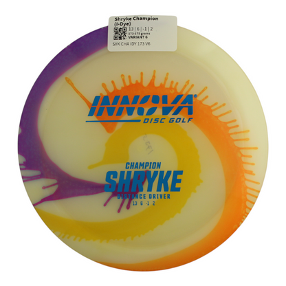 Innova Disc Golf Canada Champion I-Dye Shryke Distance Driver 
Superior grip	Good durability	Consistent understable flight path	Suitable for all skill levels	Good for distance and control	Versatile for different shots understable straight shooter
