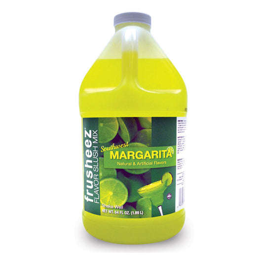 64 fl oz bottle of Frusheez Flavor Slush Mix Southwest Margarita with lime graphics on the label.