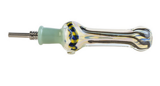 Squiggle Latta Nectar Collector – Artistic Glass Dab Straw with Efficient Heat Retention for Smooth Concentrate Hits