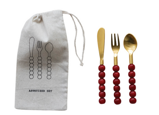 STAINLESS STEEL APPETIZER SET - SET OF 3 IN BAG