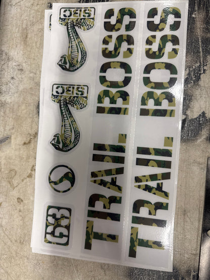 Standard Byke Trail Boss Frame sticker kit
