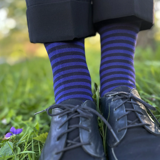 Stripe Socks - Navy/Iris