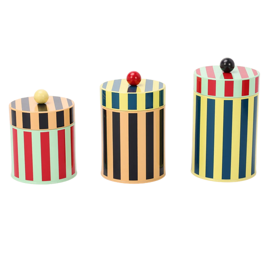 Striped Canisters, Multi, Set of 3