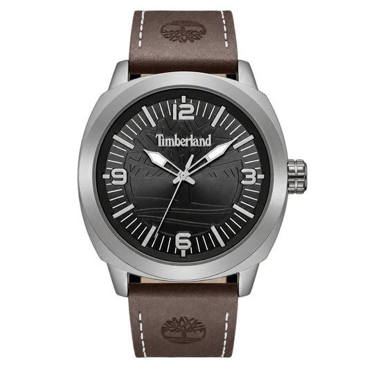 Timberland Brown Leather Black Dial Men's Watch - TDWGA9010603M