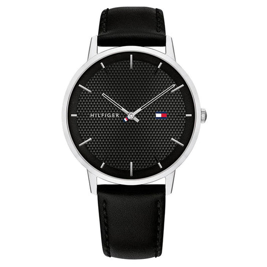 Tommy Hilfiger Black Leather Men's Watch - 1791651