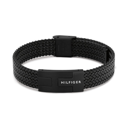 Tommy Hilfiger Jewellery Black Steel Mesh Men's Chain Bracelet - 2790707