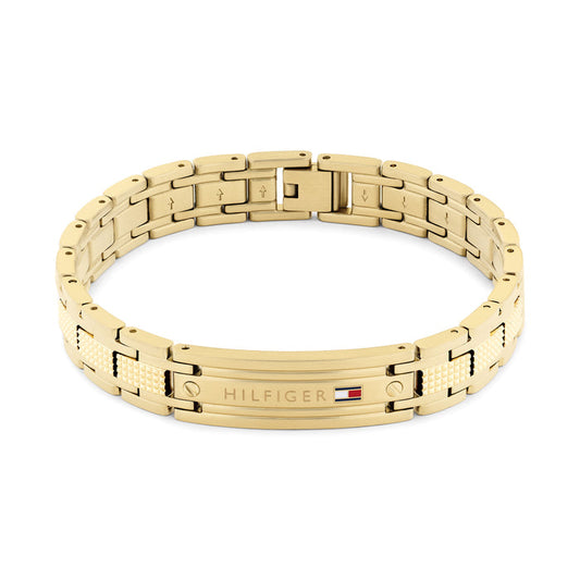 Tommy Hilfiger Jewellery Gold Steel Men's Metal Link Bracelet - 2790733