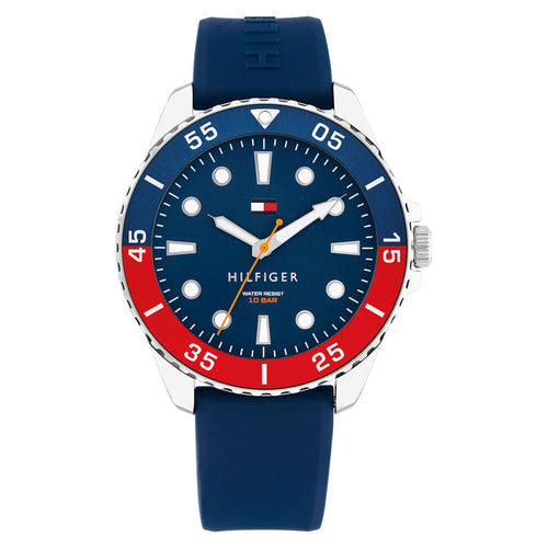 Tommy Hilfiger Silicone Blue Dial Men's Watch - 1792200