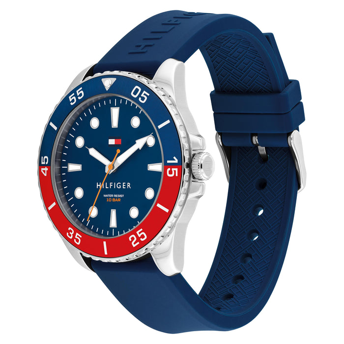 Tommy Hilfiger Silicone Blue Dial Men's Watch - 1792200