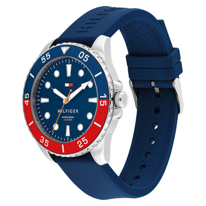 Tommy Hilfiger Silicone Blue Dial Men's Watch - 1792200