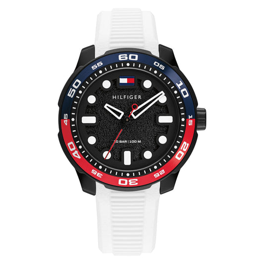 Tommy Hilfiger White Silicone Black Dial Teens Watch - 1720060
