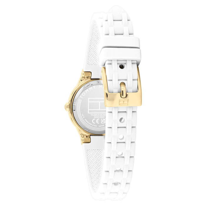 Tommy Hilfiger White Silicone Gold Dial Women's Watch - 1782883