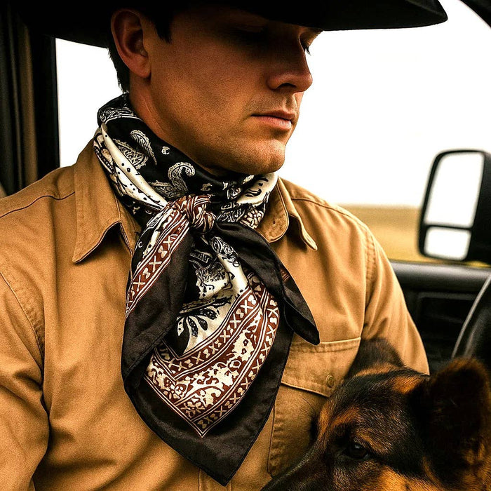 Two Tone Black Paisley Wild Rag