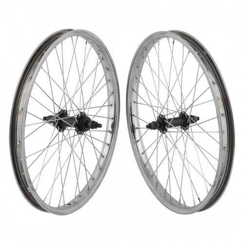Wheel Master steel 20x1.75 wheelset silver/black