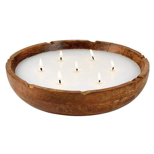 Wood Tray Candle Lg